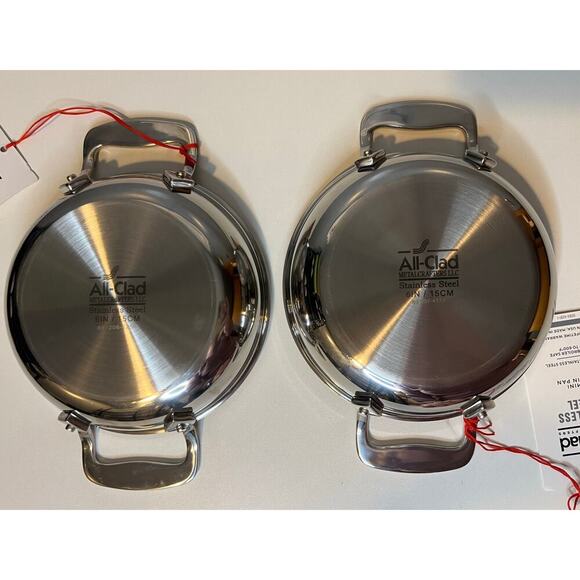 NEW Set of 2 All Clad Stainless Steel 6" Gratin Pans - Picture 2 of 8
